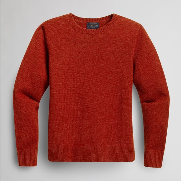 Pendleton Shetland Washable Wool Crewneck Sweater | XL | Burnt Sienna / Rust Red - Picture 2 of 4
